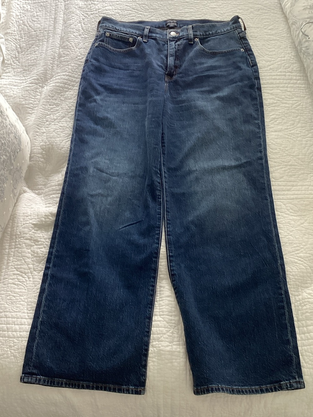 J. Crew Dark Blue Wide-Leg Jeans